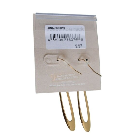 14th & Union Gold Tone Oval Drop Earrings Nickel Free Dangle Jewelry - Picture 3 of 5